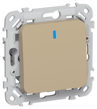 FLITE Выключатель 1-клавишный с индикацией 10А ВС11-1-1-ФлХ хаки IEK