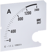 Replaceable scale for ammeter E47 1200/5A accuracy class 1.5 96x96mm IEK