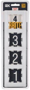 BRITE Рамка 4-местная РУ-4-2-Бр стекло белый матовый IEK1