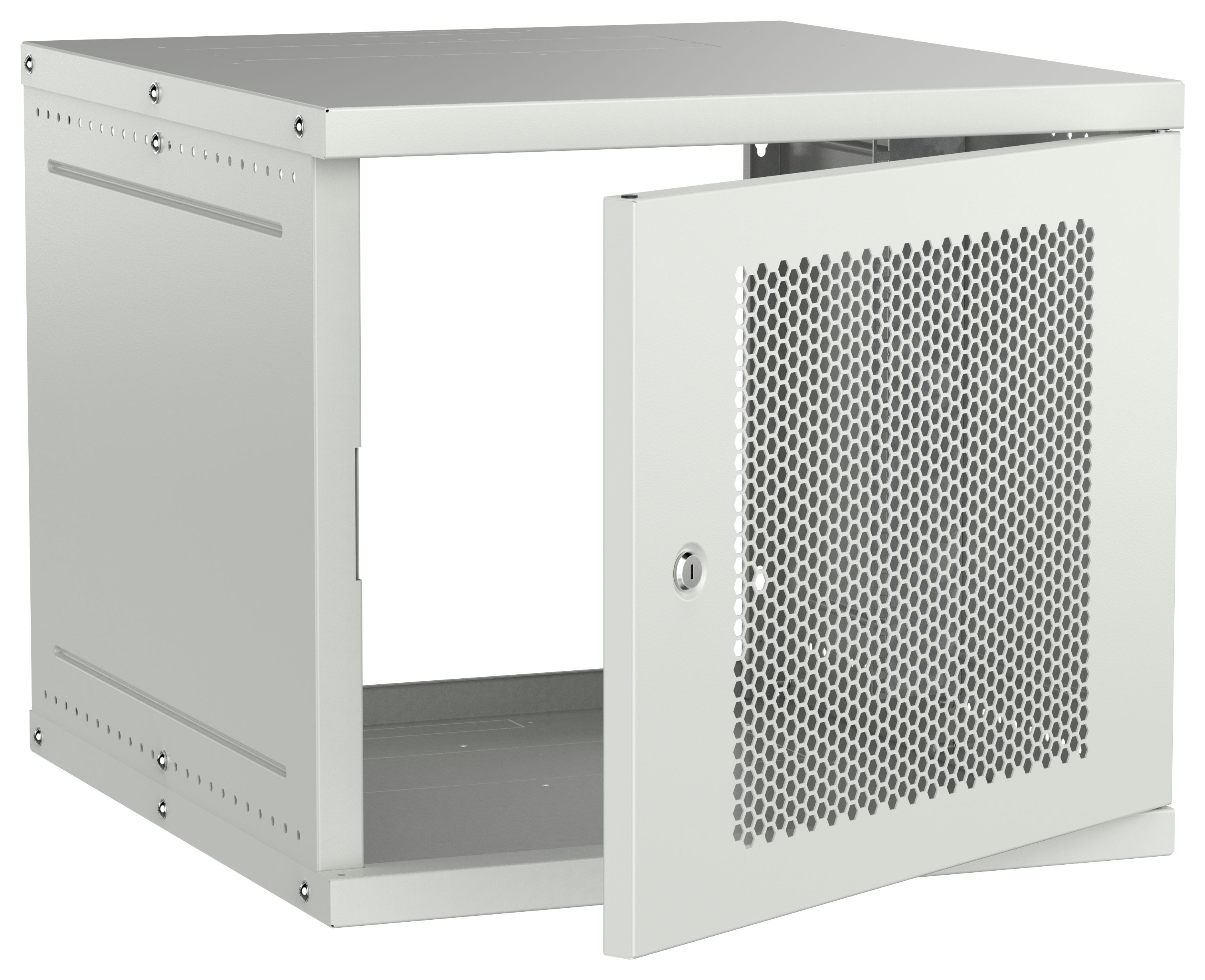 Шкаф настенный 19" 9U 600х650мм перфорированная дверь серый GENERICA (LWE3-09U67-PF-G)