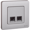 INSPIRIA Розетка компьютерная двойная RJ45 категория 6 UTP алюминий2