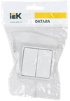 OKTAVA Выключатель 2-клавишный для открытой установки 10А ВС20-2-0-ОБ белый IEK1