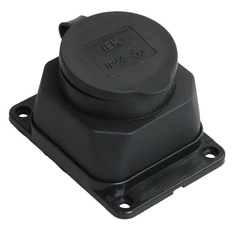 РБ13-1-0m Wall socket with protective cover OMEGA IP44 rubber IEK
