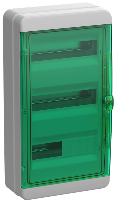TEKFOR Корпус пластиковый КМПн-36 IP65 зеленая прозрачная дверь IEK