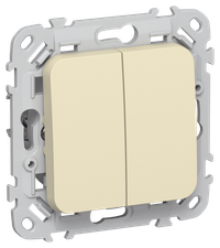 FLITE Выключатель 2-клавишный проходной 10А ВС62-1-0-ФлН навахо IEK