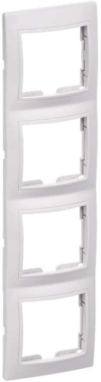 KVARTA Рамка 4-местная вертикальная РВ-4-КБ белый GENERICA