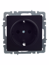 BRITE Розетка 1-местная с заземлением с защитными шторками 16А РС14-1-0-БрЧ черный IEK1