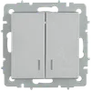 BRITE 2-gang switch with indication for hotels 10А ВС10-2-9-BrА aluminum IEK2