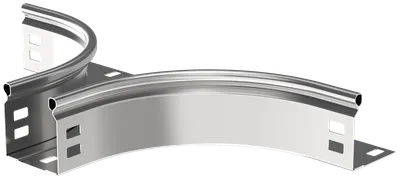 Отвод Т-образный плавный предназначен для организации Т- или Х-образного горизонтального отвода кабельной трассы. Также аксессуар применяется для Т-ответвления вниз в вертикальной плоскости без применения крышки. Крышка аксессуара в комплект не входит.
Аксессуар изготовлен из стали горячего цинкования методом Сендзимира (защитный слой цинка не менее 10 мкм).