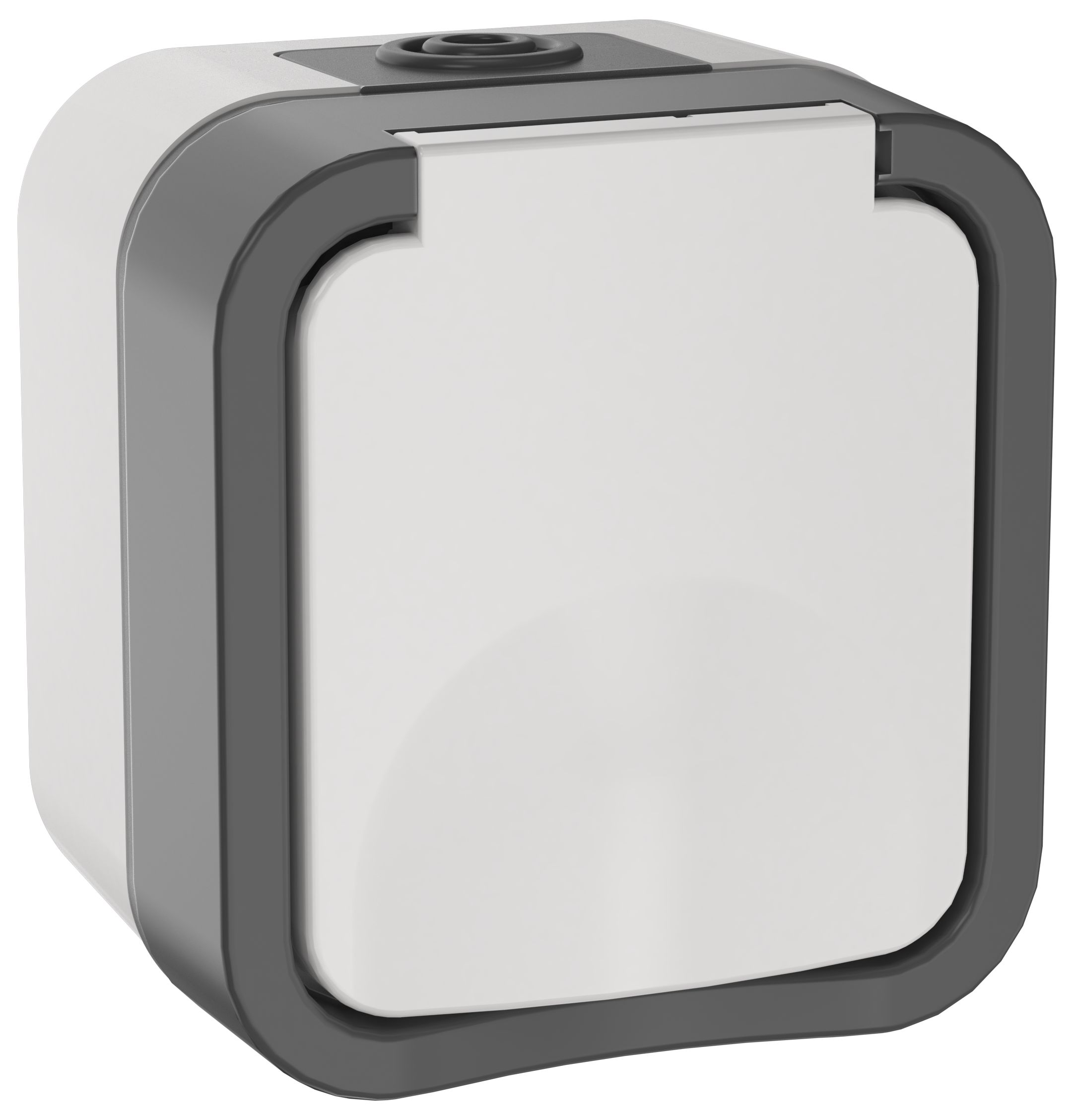 TORS Розетка 1-местная заземляющим контактом и крышкой 16А IP55 TS220 серо-белый IEK (TS-R16-16-55-K41)