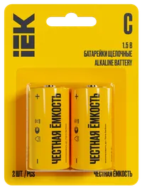 Батарейка щелочная Alkaline LR14/C (2шт/блистер) IEK