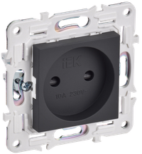 SKANDY Розетка без заземления с защитными шторками 10А SK-R01G графит IEK