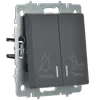 BRITE 2-gang switch with indication for hotels 10А ВС10-2-9-BrG graphite IEK3