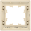 BRITE Рамка 1-местная РУ-1-Бр бежевый/шампань IEK3