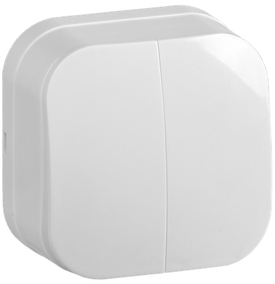 GLORY Выключатель 2-клавишный для открытой установки 10А ВС20-2-0-ХБ белый IEK