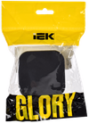 GLORY Выключатель 1-клавишный для открытой установки 10А ВС20-1-0-ХЧм черный матовый IEK1