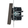 BRITE Выключатель 2-клавишный с индикацией для отелей 10А ВС10-2-9-БрТБ темная бронза IEK4