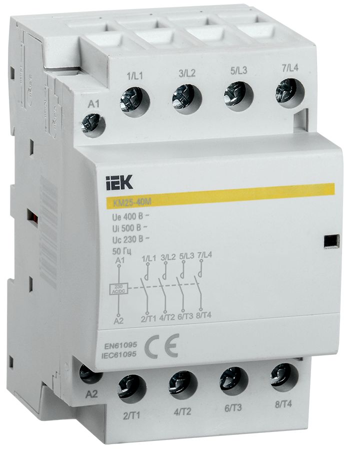 Контактор модульный КМ25-40М AC/DC IEK (MKK21-25-40)
