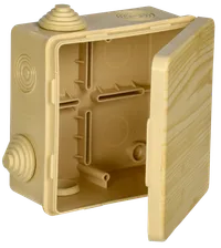 Коробка распаячная КМ для открытой проводки с откидной крышкой 100х100х50мм IP54 8 гермовводов сосна IEK