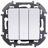 INSPIRIA Выключатель 3-клавишный схема 05 10АХ белый