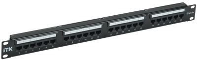 ITK 1U патч-панель кат. 5е UTP 24 порта Dual IDC слайд лейбл