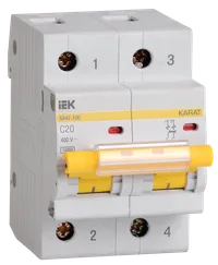 KARAT Automatic circuit breaker BA47-100 2P C 20A 10kA IEK