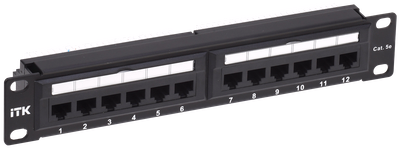 ITK 1U патч-панель кат.5E UTP 12 портов 10" (Dual IDC)