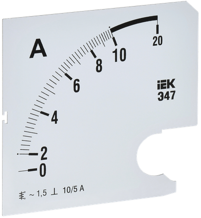 Шкала сменная для амперметра Э47 10/5А класс точности 1,5 96х96мм IEK