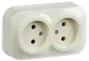 RS22-2-XK Double socket without grounding contact 10A with opening installation GLORY (cream) IEK0