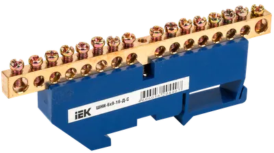 Шина N "ноль" на DIN-изол ШНИ-6х9-16-Д-С IEK (YNN10-69-16D-K07 ...