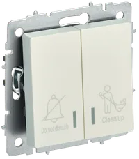 BRITE 2-gang switch with indication for hotels 10А ВС10-2-9-BrZh pearl IEK