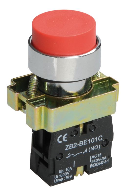 Кнопка управления LAY5-BL41 без подсветки красная 1NO IEK (BBT70-BL-K05)