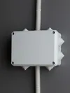 Pull box KM41241 for surface wiring (with connekter block) 150x110x70mm IP44 (RAL7035, 10 lean-ins)5