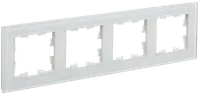 BRITE Frame 4-gang RU-4-2-Br glass white matt IEK