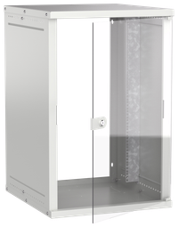 Шкаф настенный 19" 18U 600х650мм стеклянная дверь серый GENERICA