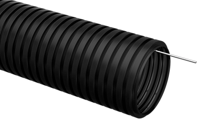 Труба гофрированная ПНД d=16мм с зондом черная (25м) IEK