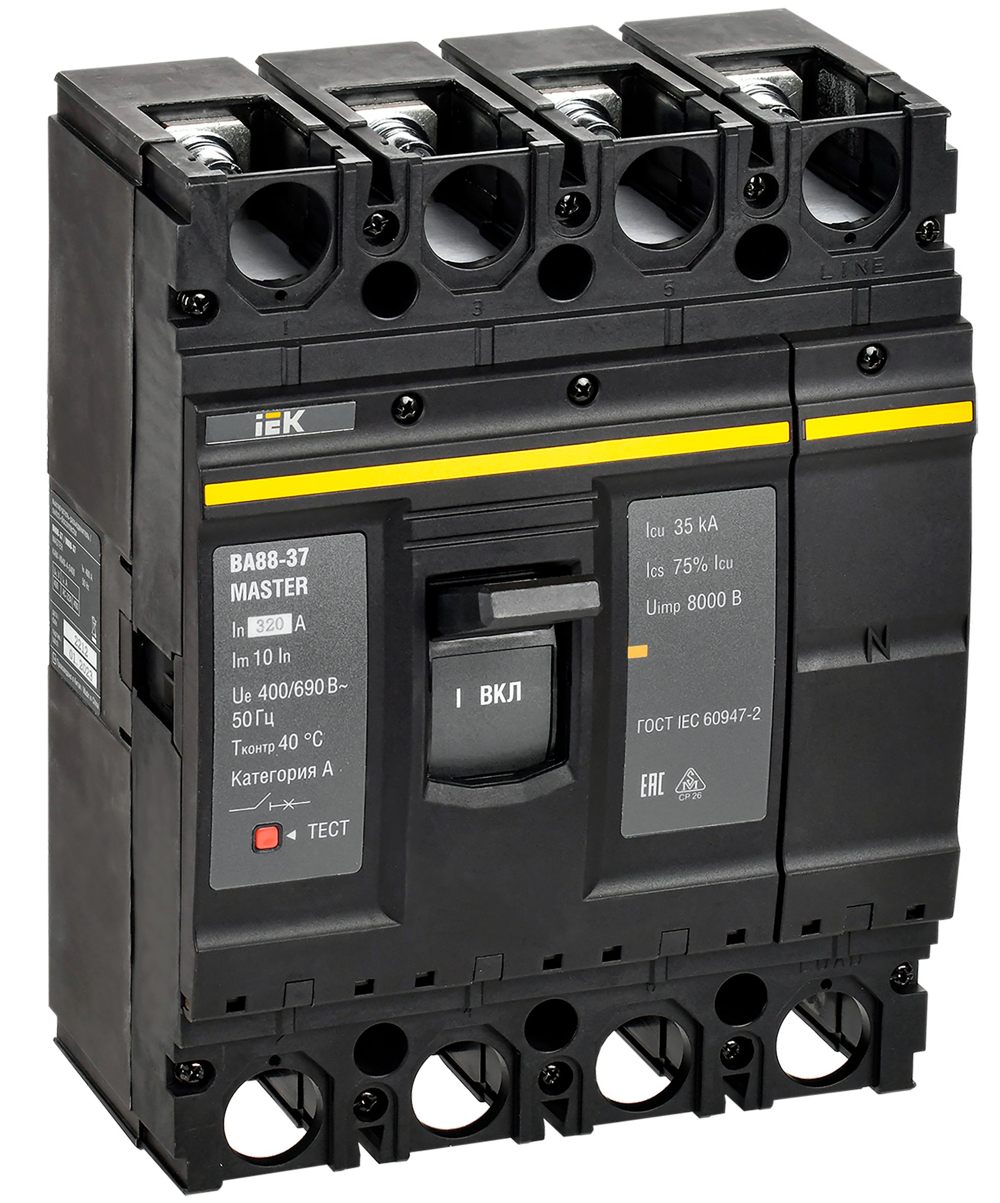 Выключатель автоматический ВА88-37 4P 320А 35кА MASTER IEK