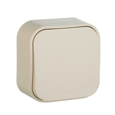 QUTEO Выключатель 1-клавишный для открытой установки схема 1 10АХ слоновая кость