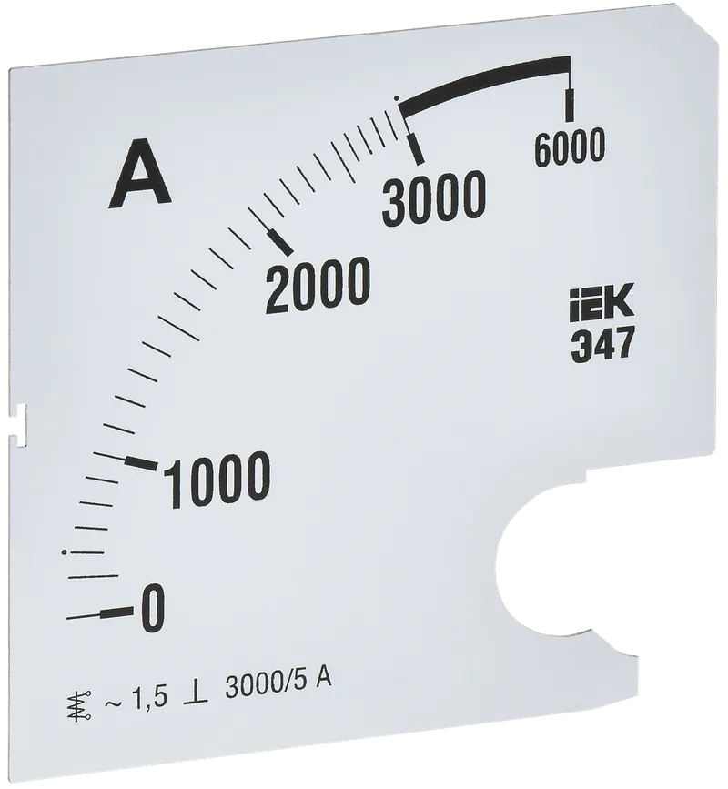 Шкала сменная для амперметра Э47 3000/5А класс точности 1,5 96х96мм IEK