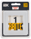 BRITE Рамка 1-местная РУ-1-2-Бр стекло белый RE IEK1