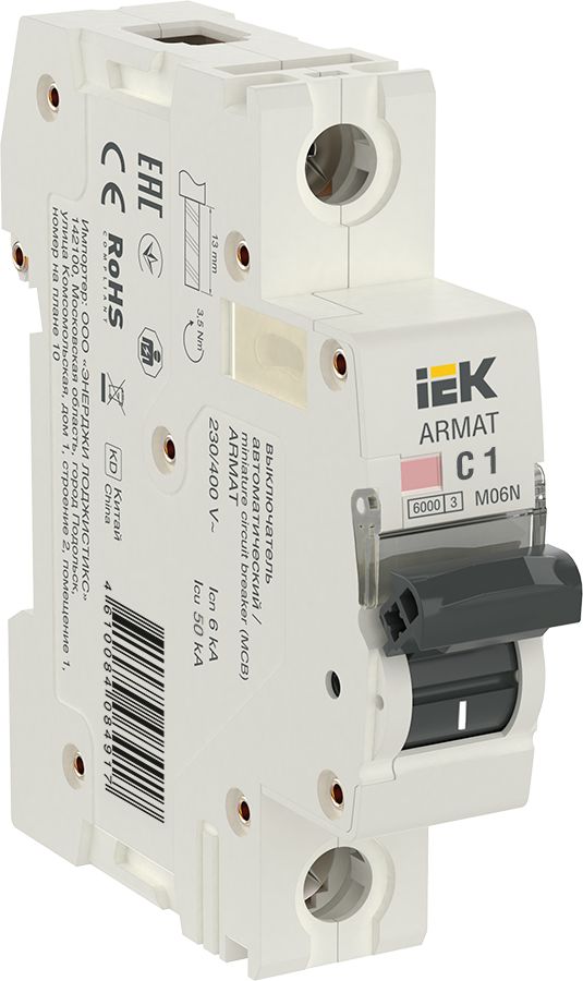 ARMAT Автоматический выключатель M06N 1P C 1А IEK (AR-M06N-1-C001)
