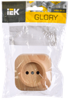 GLORY Розетка 1-местная для открытой установки без заземления без защитных шторок 10А РС20-2-ХС сосна IEK1