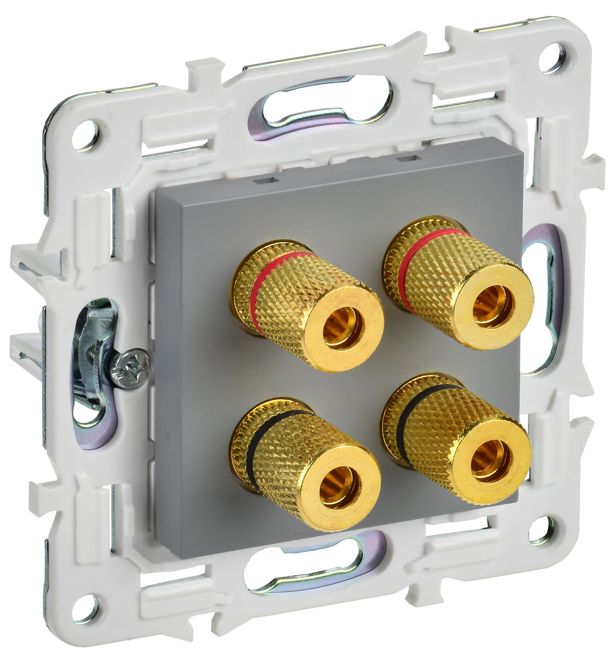 SKANDY Аудиорозетка 4-местная SK-A01Gr серый SK-S40-K03 IEK