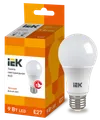 LED lamp A60 pear 9W 230V 3000K E27 IEK0