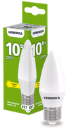 Лампа светодиодная C35 свеча 10Вт 230В 3000К E27 GENERICA0
