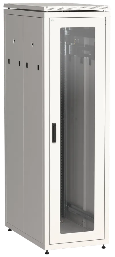 ITK LINEA N Шкаф сетевой 19" 42U 600х1000мм стеклянная передняя дверь задняя перфорированная серый