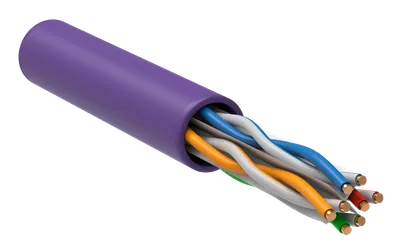 Кабель ITK категории 6 для внутренней прокладки 4х парный U/UTP в оболочке LSZH, цвет фиолетовый. Применяется для построения структурированных кабельных систем, локальных вычислительных сетей, для общей коммуникационной инфраструктуры внутри здания, для магистральных подсистем и для организации «последней мили».