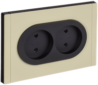 FORTE&PIANO Розетка 2-местная без заземления с защитными шторками безвинтовое крепление 10А FP825M металл серый сланец IEK