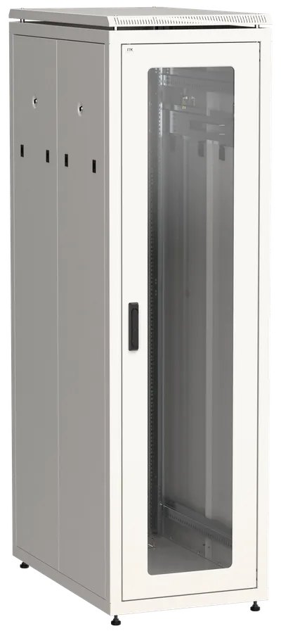 ITK LINEA N Шкаф напольный сетевой 19" 47U 800х1000мм стеклянная передняя дверь задняя металлическая серый