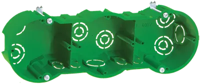 Коробка установочная КМ40024 3-х местная 212х70x45мм для полых стен (с саморезами и металлическими лапками) IEK